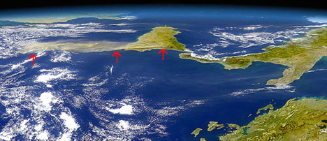 SeaWiFS satellite image, Mt. Etna