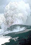explosive interaction of basaltic lava
