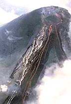 Snow melt from erupting lava tiggers a lahar